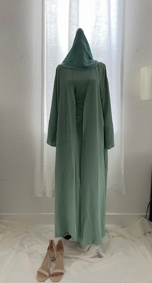 https://stay-humble-n-kind.myshopify.com/products/sage-green-three-piece-abaya-set-modest-open-abaya-with-dress-skirt-xl